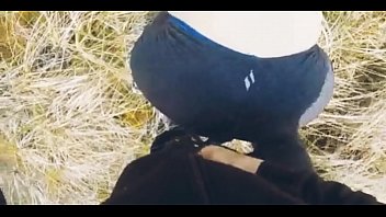 Georgian girl fucks a man outdoors
